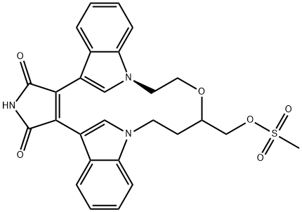 O=C(NC1=O)C(C2=CN(C3=C2C=CC=C3)CCO4)=C1C(C5=C6C=CC=C5)=CN6CC[C@H]4COS(C)(=O)=O Structural