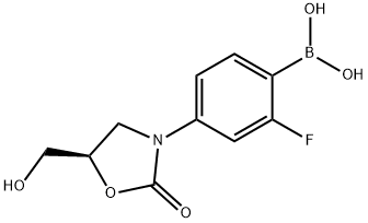 Boronic acid, B-[2-fluoro-4-[(5R)-5-(hydroxymethyl)-2-oxo-3-oxazolidinyl]phenyl]- Structural
