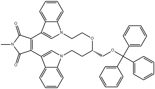 O=C(N(C)C1=O)C(C2=CN(C3=C2C=CC=C3)CCO4)=C1C(C5=C6C=CC=C5)=CN6CC[C@H]4COC(C7=CC=CC=C7)(C8=CC=CC=C8)C9=CC=CC=C9 Structural