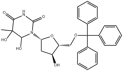 Thymidine, 5,6-dihydro-5,6-dihydroxy-5'-O-(triphenylmethyl)- (9CI) Structural