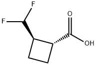 rac-(1R,2R)-2-(difluoromethyl)cyclobutane-1-carboxylic acid, trans Structural