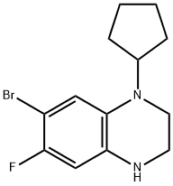 Quinoxaline, 7-bromo-1-cyclopentyl-6-fluoro-1,2,3,4-tetrahydro- Structural