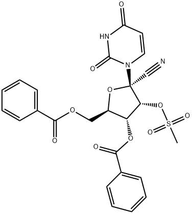 Uridine, 1'-C-cyano-, 3',5'-dibenzoate 2'-methanesulfonate Structural