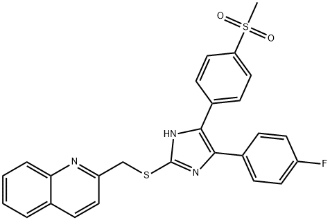 Quinoline, 2-[[[4-(4-fluorophenyl)-5-[4-(methylsulfonyl)phenyl]-1H-imidazol-2-yl]thio]methyl]- Structural