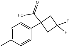 Cyclobutanecarboxylic acid, 3,3-difluoro-1-(4-methylphenyl)- Structural
