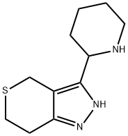 Thiopyrano[4,3-c]pyrazole, 2,4,6,7-tetrahydro-3-(2-piperidinyl)- Structural