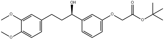 R)-1-(3-(tert-butoxycarbonylmethoxy)phenyl)-3-(3,4-dimethoxyphenyl)-propan-1-ol Structural