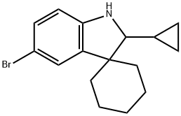 Spiro[cyclohexane-1,3'-[3H]indole], 5'-bromo-2'-cyclopropyl-1',2'-dihydro- Structural