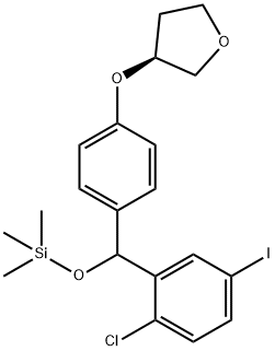 Furan, 3-[4-[(2-chloro-5-iodophenyl)[(trimethylsilyl)oxy]methyl]phenoxy]tetrahydro-, (3S)- Structural