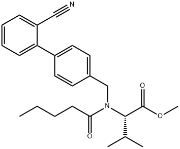 Valine, N-[(2'-cyano[1,1'-biphenyl]-4-yl)methyl]-N-(1-oxopentyl)-, methyl ester Structural