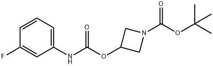 tert-butyl 3-{[(3-fluorophenyl)carbamoyl]oxy}azetidine-1-carboxylate Structural