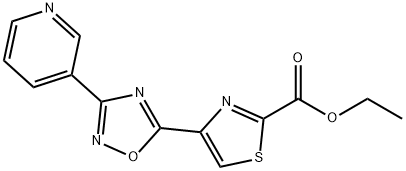ethyl 4-[3-(pyridin-3-yl)-1,2,4-oxadiazol-5-yl]-1,3-thiazole-2-carboxylate Structural