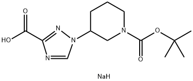 sodium 1-{1-[(tert-butoxy)carbonyl]piperidin-3-yl}-1H-1,2,4-triazole-3-carboxylate Structural