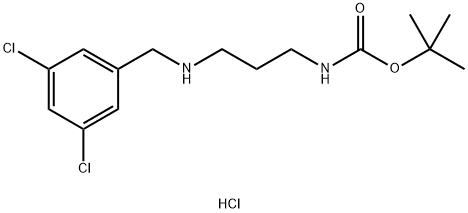 tert-butyl N-(3-{[(3,5-dichlorophenyl)methyl]amino}propyl)carbamate hydrochloride Structural