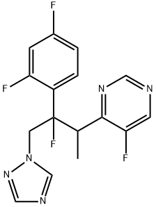 Pyrimidine, 4-[2-(2,4-difluorophenyl)-2-fluoro-1-methyl-3-(1H-1,2,4-triazol-1-yl)propyl]-5-fluoro- Structural