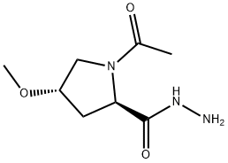 D-Proline, 1-acetyl-4-methoxy-, hydrazide, (4S)- Structural