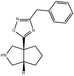 Cyclopenta[c]pyrrole, octahydro-3a-[3-(phenylmethyl)-1,2,4-oxadiazol-5-yl]-, (3aS,6aS)- Structural