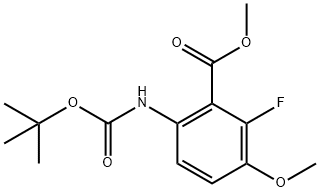 Benzoic acid, 6-[[(1,1-dimethylethoxy)carbonyl]amino]-2-fluoro-3-methoxy-, methyl ester Structural