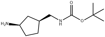 Carbamic acid, N-[[(1S,3R)-3-aminocyclopentyl]methyl]-, 1,1-dimethylethyl ester Structural