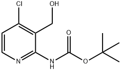 Carbamic acid, N-[4-chloro-3-(hydroxymethyl)-2-pyridinyl]-, 1,1-dimethylethyl ester Structural