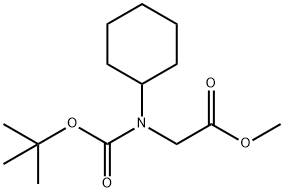 Glycine, N-cyclohexyl-N-[(1,1-dimethylethoxy)carbonyl]-, methyl ester Structural