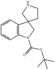 Spiro[3H-indole-3,3'-pyrrolidine]-1(2H)-carboxylic acid, 1,1-dimethylethyl ester Structural