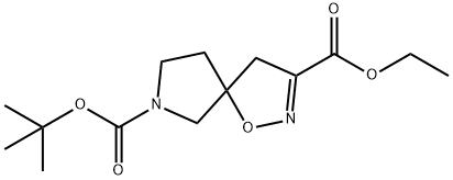 O7-tert-butyl O3-ethyl 1-oxa-2,7-diazaspiro[4.4]non-2-ene-3,7-dicarboxylate Structural
