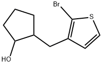 Cyclopentanol, 2-[(2-bromo-3-thienyl)methyl]- Structural