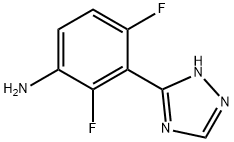 Benzenamine, 2,4-difluoro-3-(1H-1,2,4-triazol-5-yl)- Structural