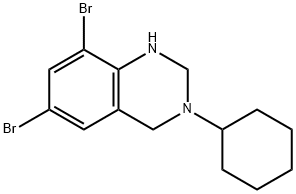 Quinazoline, 6,8-dibromo-3-cyclohexyl-1,2,3,4-tetrahydro- Structural