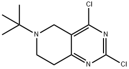 Pyrido[4,3-d]pyrimidine, 2,4-dichloro-6-(1,1-dimethylethyl)-5,6,7,8-tetrahydro- Structural