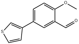 Benzaldehyde, 2-methoxy-5-(3-thienyl)- Structural