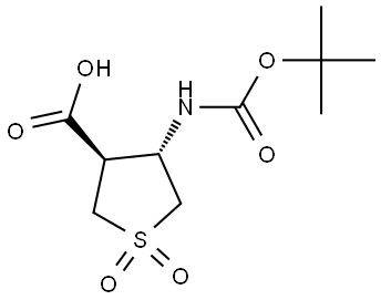 rac-(3R,4S)-4-{[(tert-butoxy)carbonyl]amino}-1,1-dioxo-1lambda6-thiolane-3-carboxylic acid, trans Structural