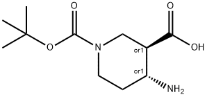 rel-(3S,4S)-4-Amino-1-(tert-butoxycarbonyl)piperidine-3-carboxylic acid Structural