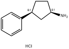 rac-(1R,3S)-3-phenylcyclopentan-1-amine hydrochloride, cis Structural