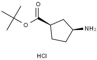 rac-tert-butyl (1r,3s)-3-aminocyclopentane-1-carboxylate hydrochloride Structural