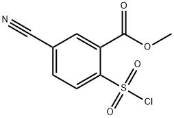 Benzoic acid, 2-(chlorosulfonyl)-5-cyano-, methyl ester Structural