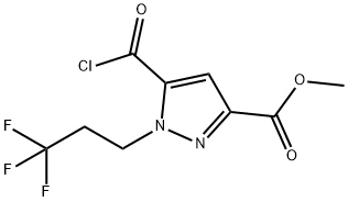 methyl 5-(chlorocarbonyl)-1-(3,3,3-trifluoropropyl)-1H-pyrazole-3-carboxylate Structural