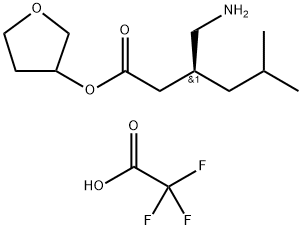 oxolan-3-yl (3S)-3-(aminomethyl)-5-methylhexanoate, trifluoroacetic acid Structural