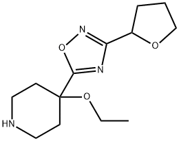 Piperidine, 4-ethoxy-4-[3-(tetrahydro-2-furanyl)-1,2,4-oxadiazol-5-yl]- Structural