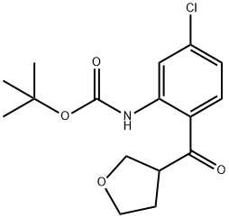 tert-butyl N-[5-chloro-2-(oxolane-3-carbonyl)phenyl]carbamate Structural