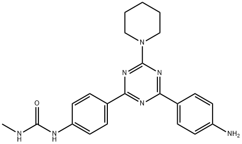 Urea, N-[4-[4-(4-aminophenyl)-6-(1-piperidinyl)-1,3,5-triazin-2-yl]phenyl]-N'-methyl- Structural
