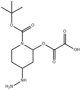 Ethanedioic acid, 1-[1-[(1,1-dimethylethoxy)carbonyl]-4-hydrazinyl-2-piperidinyl] ester Structural