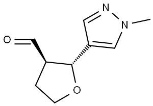rac-(2R,3R)-2-(1-methyl-1H-pyrazol-4-yl)oxolane-3-carbaldehyde, trans Structural