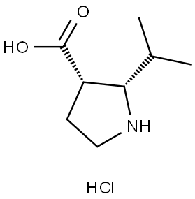 rac-(2R,3R)-2-(propan-2-yl)pyrrolidine-3-carboxylic acid hydrochloride, cis Structural