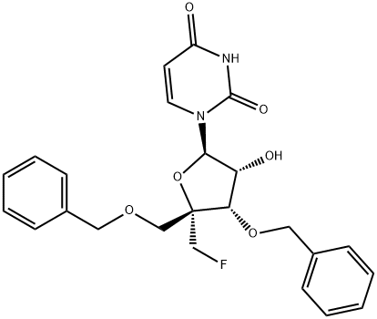 Uridine, 4'-C-(fluoromethyl)-3',5'-bis-O-(phenylmethyl)- Structural