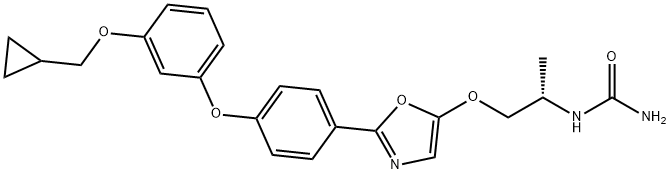Urea, N-[(1S)-2-[[2-[4-[3-(cyclopropylmethoxy)phenoxy]phenyl]-5-oxazolyl]oxy]-1-methylethyl]- Structural