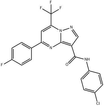 Pyrazolo[1,5-a]pyrimidine-3-carboxamide, N-(4-chlorophenyl)-5-(4-fluorophenyl)-7-(trifluoromethyl)- Structural