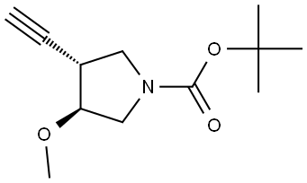 rac-tert-butyl (3R,4S)-3-ethynyl-4-methoxypyrrolidine-1-carboxylate, trans Structural