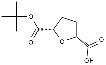 rac-(2R,5S)-5-[(tert-butoxy)carbonyl]oxolane-2-carboxylic acid, cis Structural